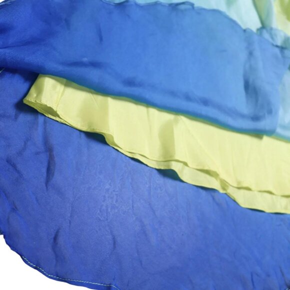 vtg Georgette Silk US 8 M Gemstone Beaded Cross Back Prom Gown Cocktail Dress - Picture 6 of 6